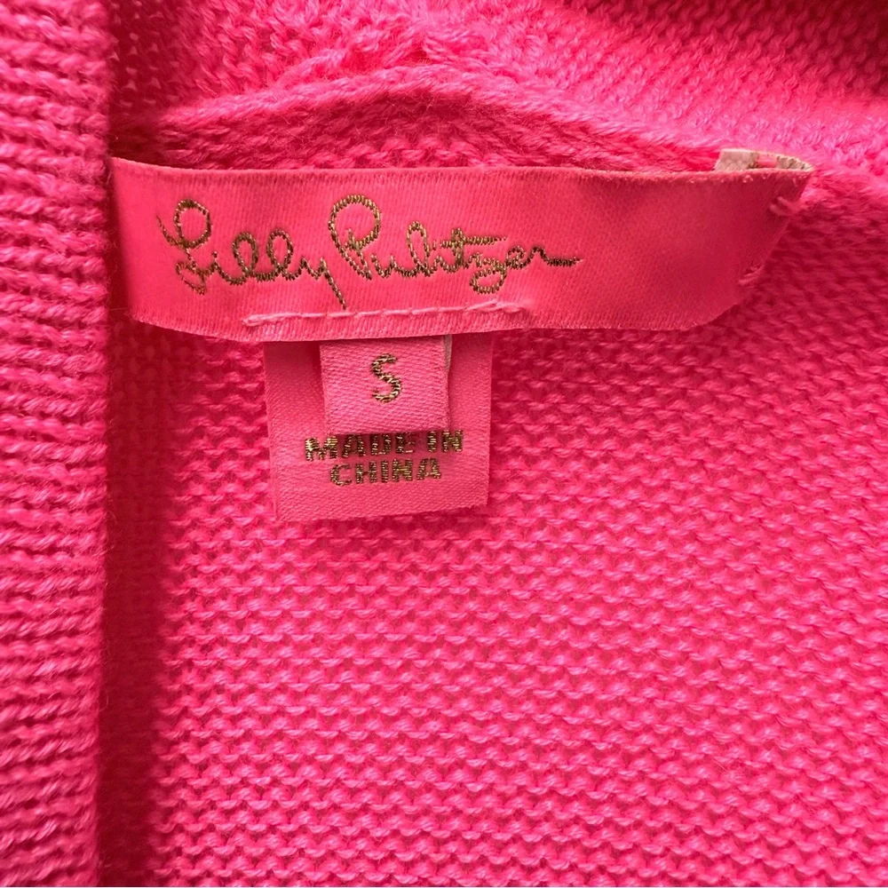 LILLY PULITZER Noble Fringe Cardigan, Pink Isle | Size Small